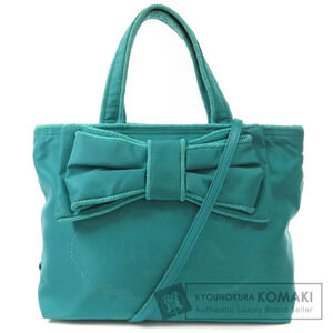 Prada Tessuto bow satchel prominent bow Turquoise Blue